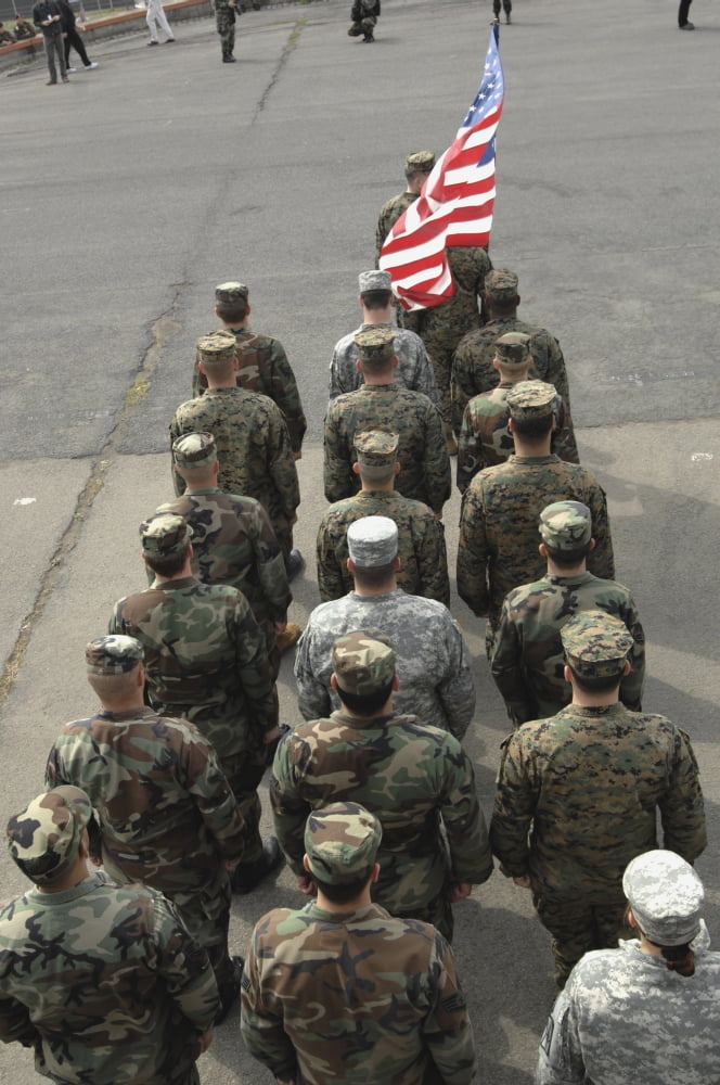 The United States delegation participate in the closing ceremony for exercise Combined Endeavor 2007 Canvas Art - Stocktrek Images (23 x 34)