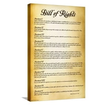 The United States of America - Bill of Rights Canvas Wall Poster, 14.725" x 22.375"