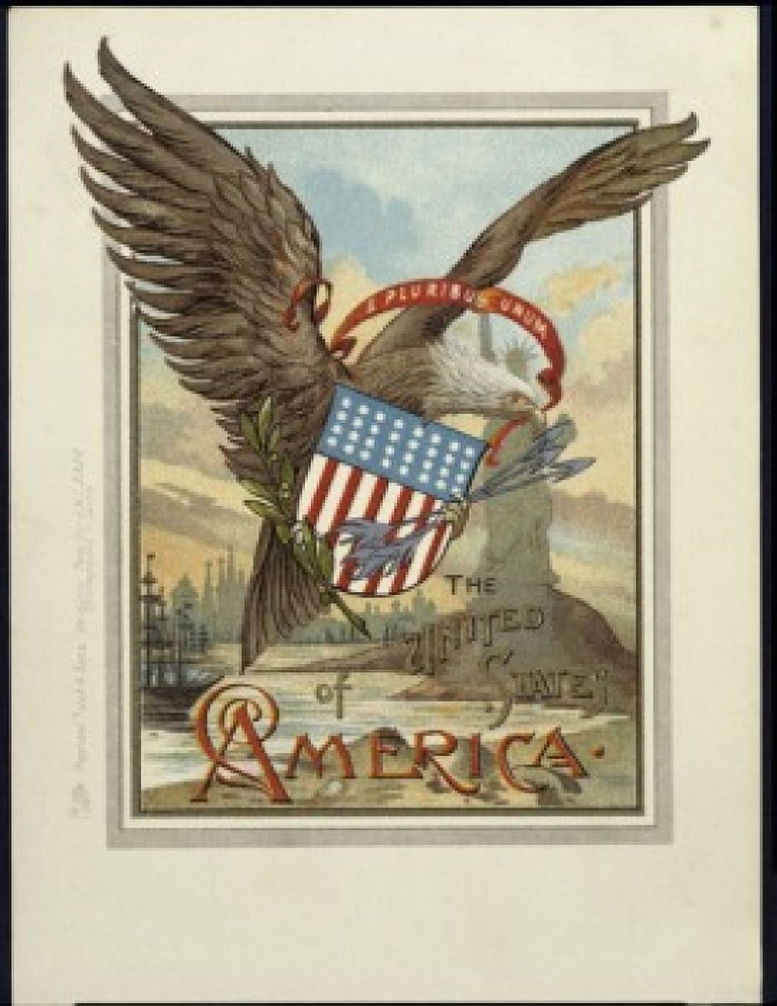 The United States of America Nostalgia Cards Canvas Art - (24 x 36)