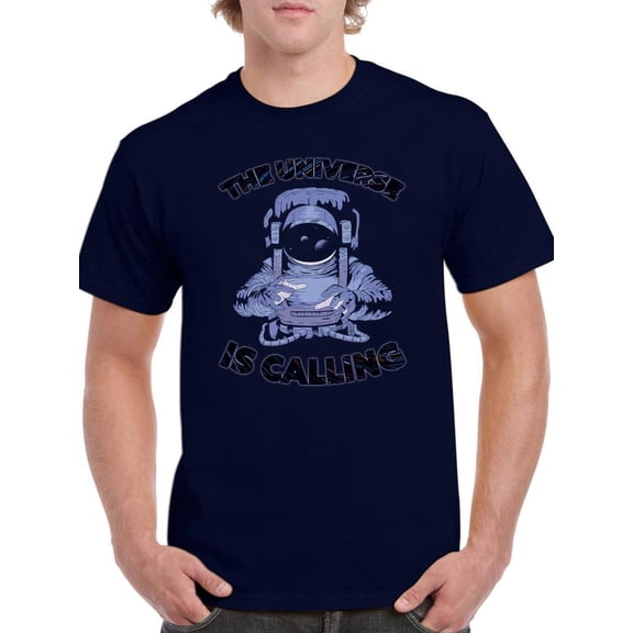 The Universe Is Calling T-Shirt Men -Smartprints Designs, Male 3X-Large