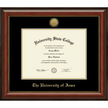 The University of Iowa Diploma Frame, Document Size 11" x 8.5"