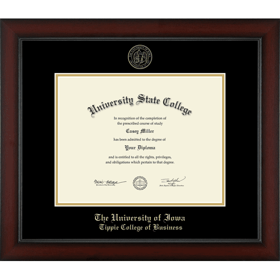 The University of Iowa Tippie College of Business Diploma Frame, Document Size 11" x 8.5"
