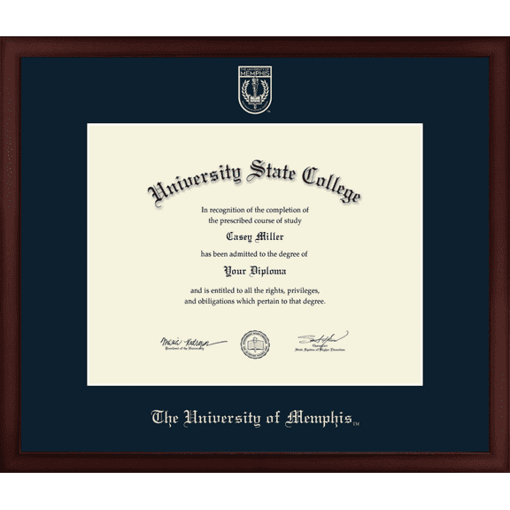 The University of Memphis Diploma Frame, Document Size 14" x 11"