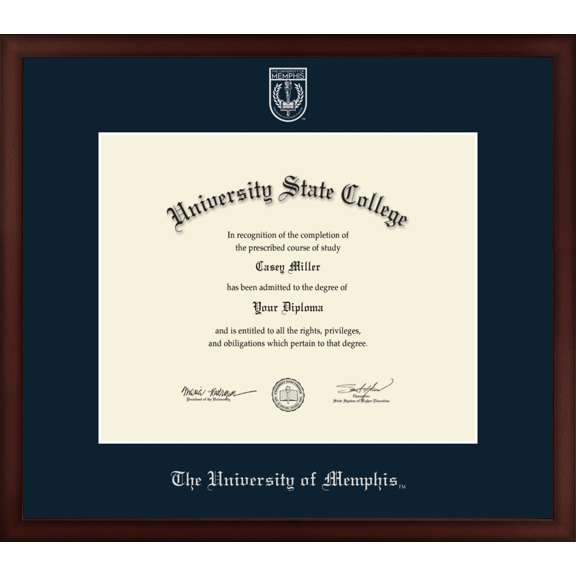 The University of Memphis Diploma Frame, Document Size 17" x 14"