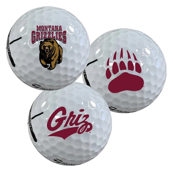 The University of Montana Grizzlies Logo Edition Officially Licensed NCAA Taylormade Distance+ Golf Balls 12-Pack (Dozen)