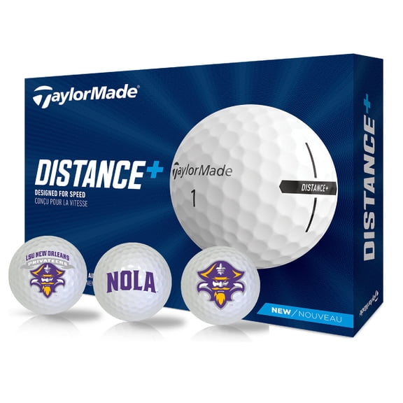 The University of New Orleans Privateers Logo Edition Taylormade Distance+ Golf Balls 12-Pack (Dozen)