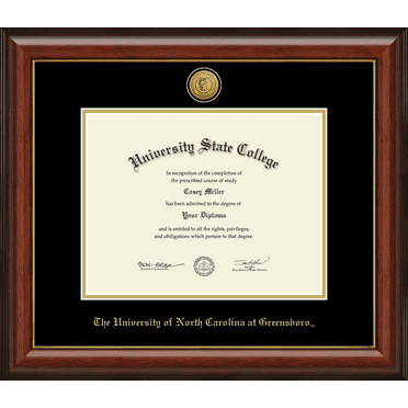 The University of North Carolina Greensboro Diploma Frame, Document Size 11" x 8.5"