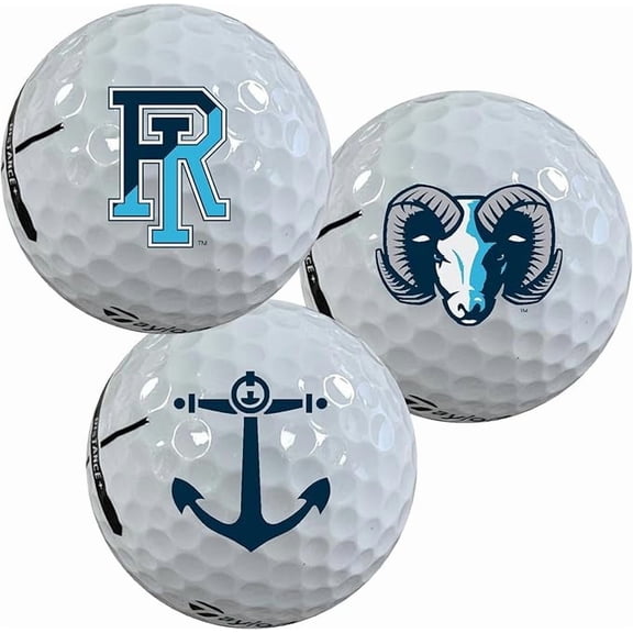 The University of Rhode Island Rams Logo Edition Officially Licensed NCAA Taylormade Distance+ Golf Balls 12-Pack (Dozen)