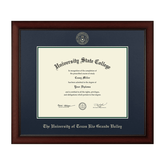 The University of Texas Rio Grande Valley Diploma Frame, Document Size 14" x 11"