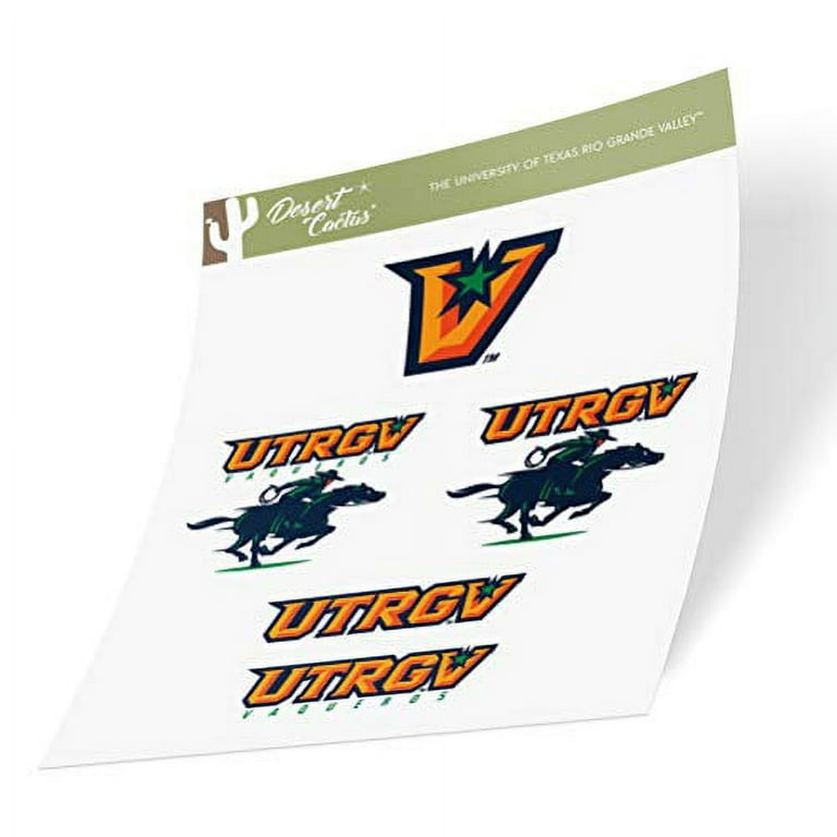 The University of Texas Rio Grande Valley UTRGV Vaqueros NCAA Sticker Vinyl  Decal Laptop Water Bottle Car Scrapbook (Type 2 Sheet) 