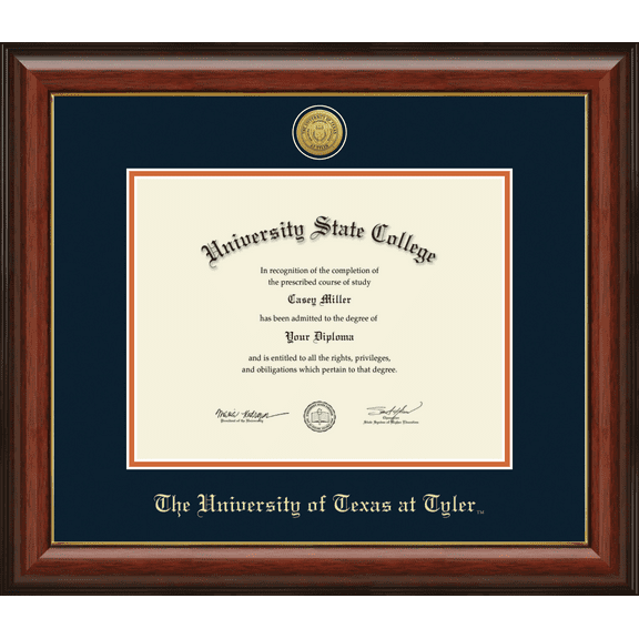 The University of Texas at Tyler Diploma Frame, Document Size 11" x 8.5"