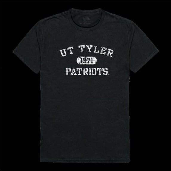 The University of Texas at Tyler Patriots Distressed Arch College T-Shirt, Black - Medium