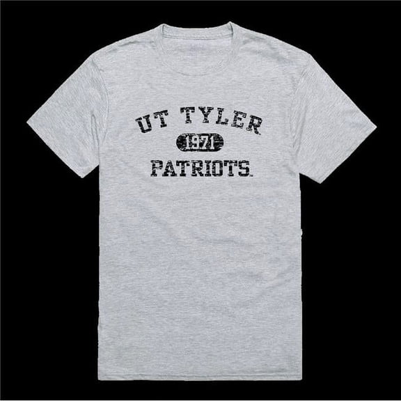 The University of Texas at Tyler Patriots Distressed Arch College T-Shirt, Heather Grey - Large