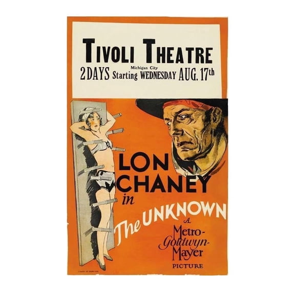 The Unknown Lon Chaney Sr. Norman Kerry Movie Film Poster