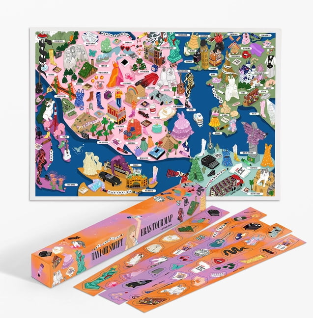 The Unofficial Taylor Swift Eras Tour Map, (Hardcover)