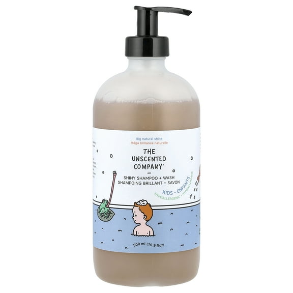 The Unscented Company Kids, Shiny Shampoo + Wash, Fragrance Free, 16.9 fl oz (500 ml)