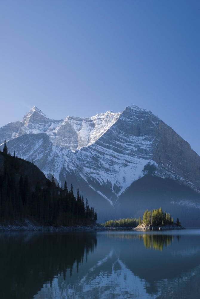 The Upper Lake At Sunrise Kananaskis Alberta Canada Canvas Art - Philippe Widling Design Pics (24 x 38)