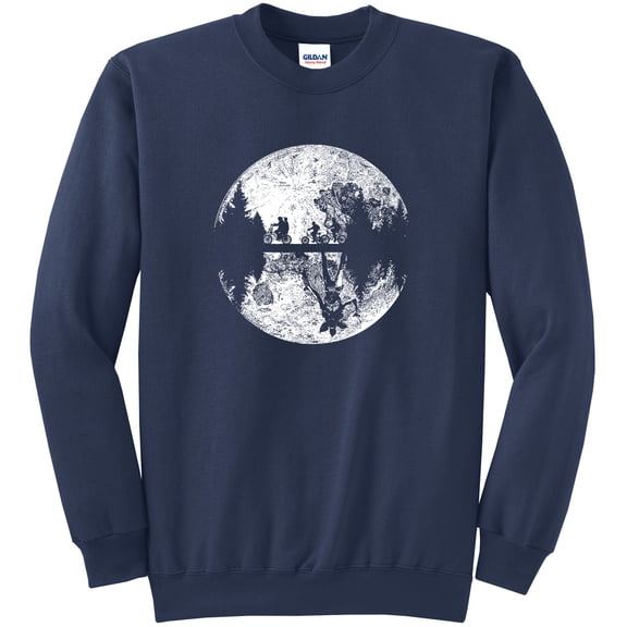 The Upside Down Mike Dustin Eleven and Will Full Moon Bike Ride Sweatshirt Navy XL