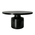thumbnail image 1 of The Urban Port Zoe 30 Inch Round Coffee Table with Pedestal Base, Sleek Modern Silhouette, Matte Black Powder Coated Metal, 1 of 5
