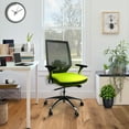 thumbnail image 1 of Adjustable Mesh Back Ergonomic Office Swivel Chair with Padded Seat and Casters, Green and Gray, 1 of 2