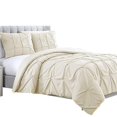 thumbnail image 1 of The Urban Port BM222938 Skien Microfiber Duvet Set with Geometric Stitching, Cream - Queen Size - 3 Piece, 1 of 2