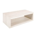 thumbnail image 1 of Keli Coffee Table, 58 Inch Minimalist Open Frame, Rustic Washed White Mango Wood, 1 of 5