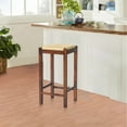 thumbnail image 1 of The Urban Port Mango Wood Barstool with Rope Weaved Seat, Brown, 1 of 10