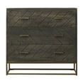 thumbnail image 1 of 30 Inches 3 Drawer Mango Wood Storage Chest with Tubular Metal Base in Gray, 1 of 7