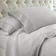 thumbnail image 1 of Udine 4 Piece Queen Size Microfiber Sheet Set with Crochet Lace The Urban Port, Gray, 1 of 2