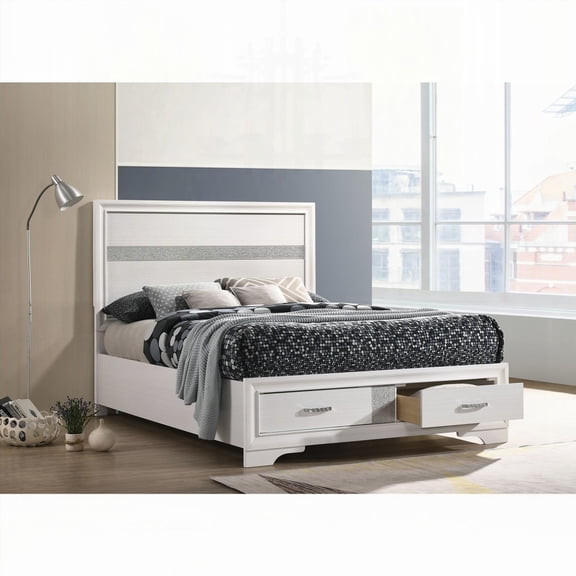 The Urbana White Full Storage Panel Bed Features a Classic Design and Spacious Storage