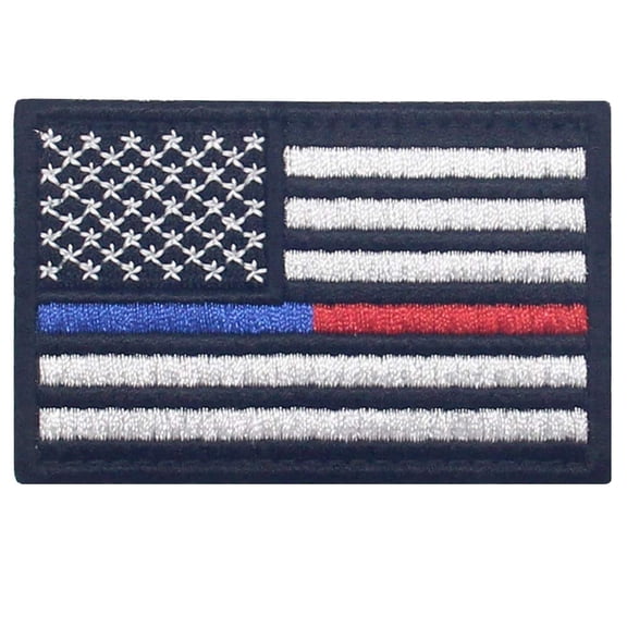 The Usa Thin Blue And Red Line American Flag Patch Embroidered Morale Applique Fastener Hook And Loop Emblem