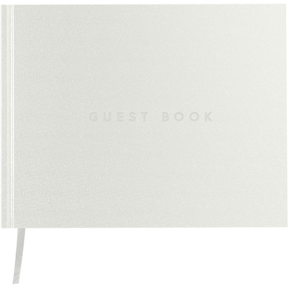 The Useful Co. Classic Guest Book, Guest Book Alternative for Party, Leather Cover - White