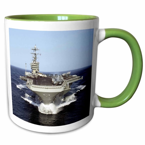 3drose, the Uss Truman Naval Ship.jpg, 11oz Two-tone Green Mug