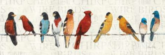 The Usual Suspects - Birds on a Wire Canvas Art - Avery Tillmon (12 x 36)