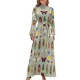 thumbnail image 1 of The Usual Suspects - Insects on grey - watercolour bugs pattern by Cecca Designs Long Dress luxury woman party dress, 1 of 4