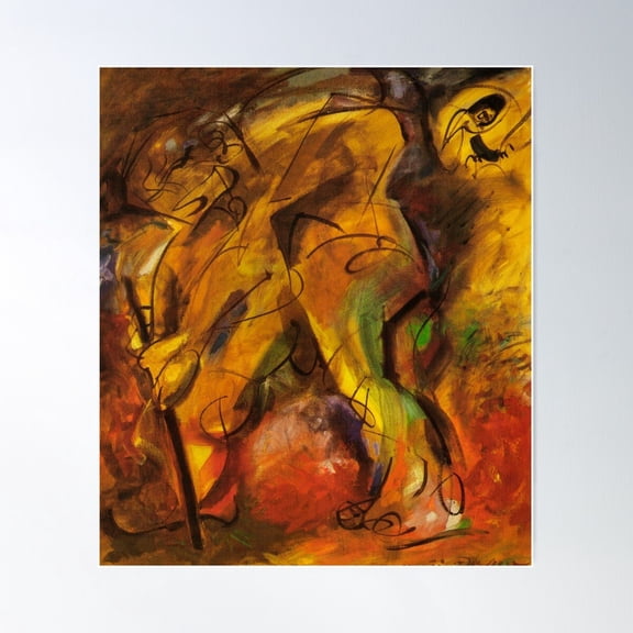 The Vagabond(Le Vagabond)-Andre Masson Poster Wall Art, Modern Wall Decor For Living Room Bedroom, 12x18 UNFRAMED