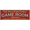 thumbnail image 1 of The Valentine Family Red Game Room Metal 8x24 Sign 108240038971, 1 of 1