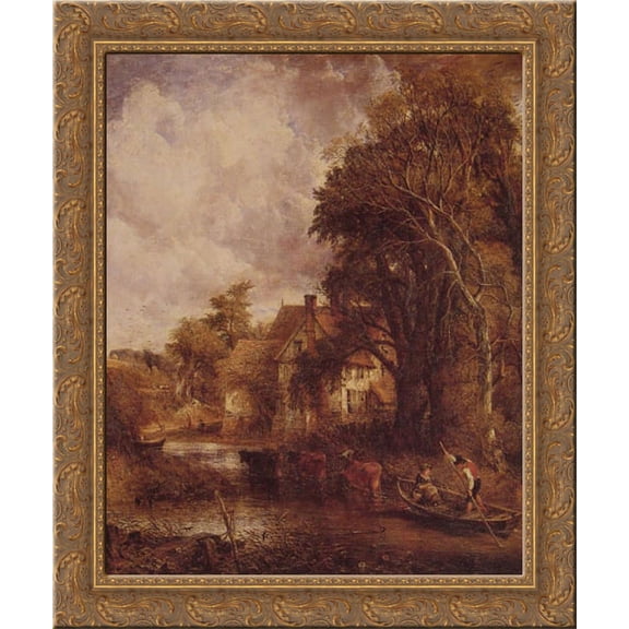 The Valley Farm 20x23 Gold Ornate Wood Framed Canvas Art by Constable, John