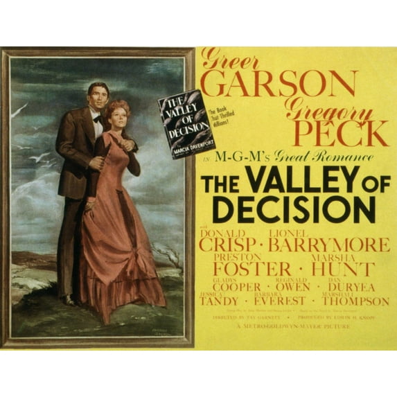 The Valley Of Decision Gregory Peck Greer Garson 1945 Movie Poster Masterprint (28 x 22)
