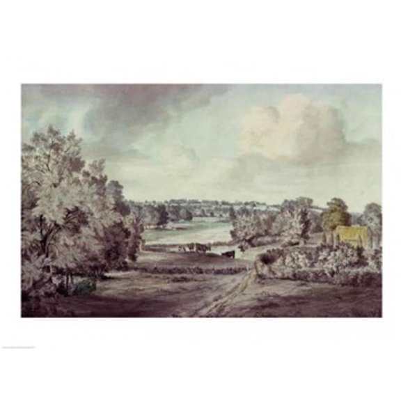 The Valley of The Stour with Langham Church in The Distance Poster Print by John Constable - 24 x 18 in.