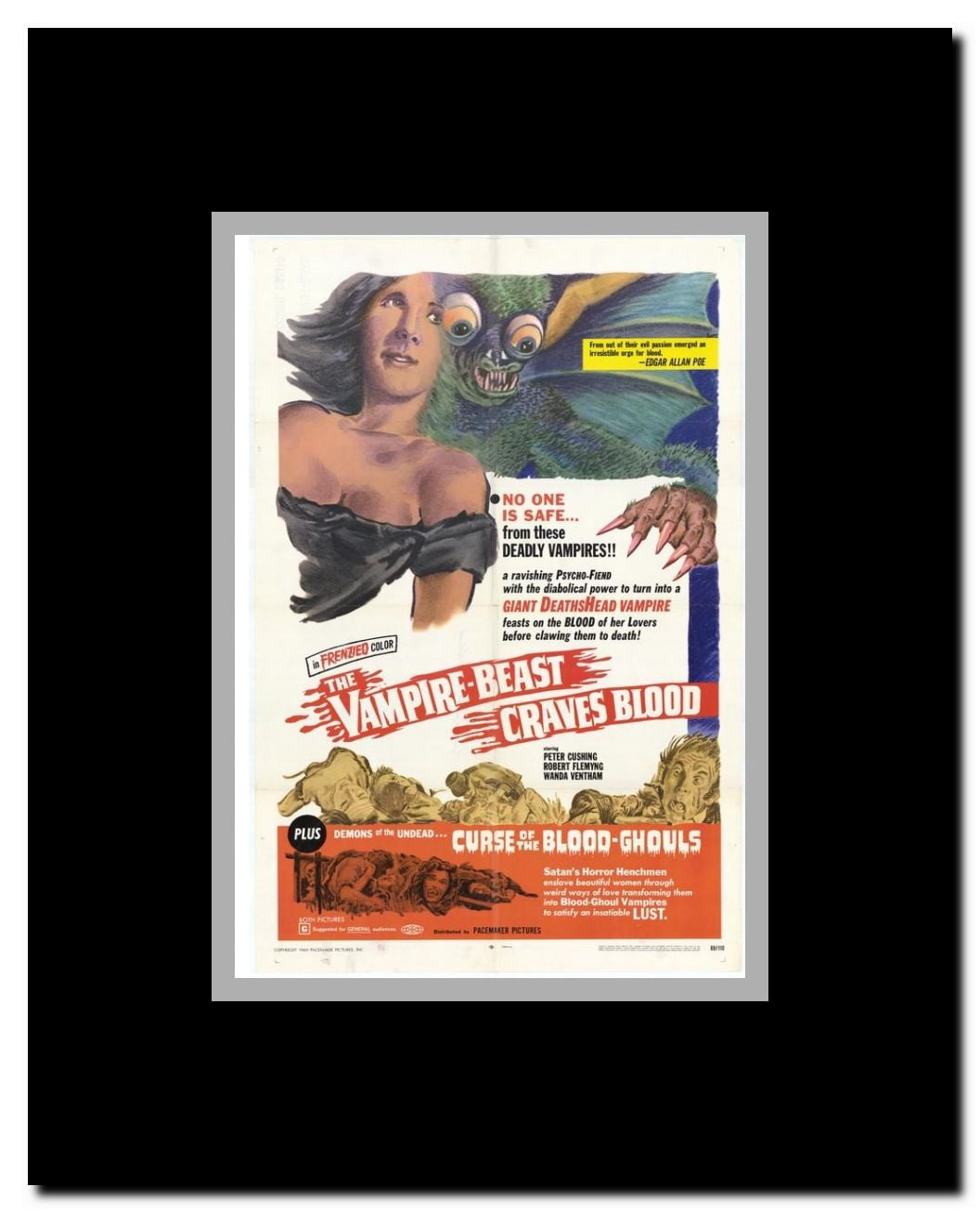 The Vampire Beast Craves Blood Framed Movie Poster