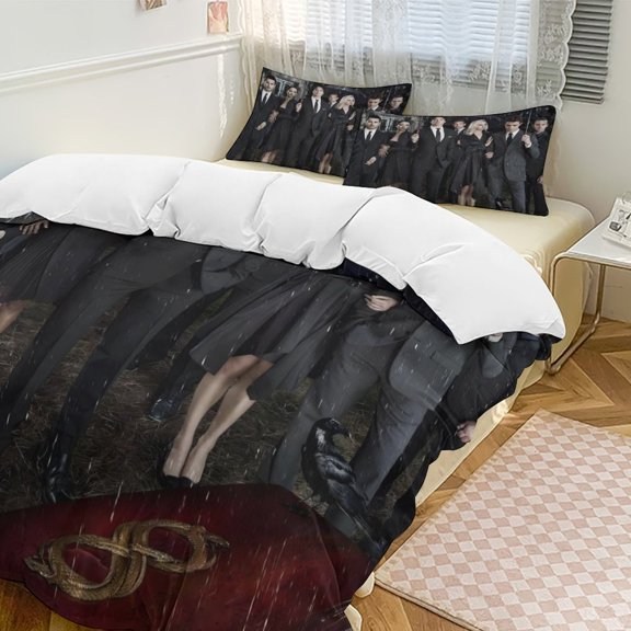 The Vampire Diaries 3 Piece Bedding Set Soft Comforter Theme Room Decor Bedclothes-1 Duvet Cover with 2 Pillowcases (90"x90")