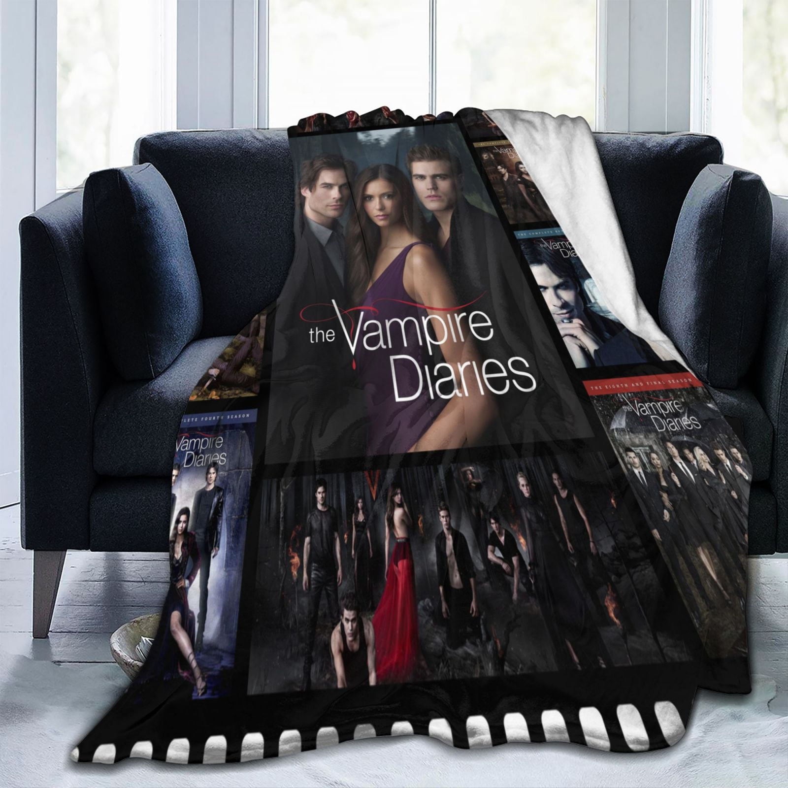 The Vampire Diaries Blanket Throw Bedding Room Decor Flannel Blankets for Bed Sofa 50"x40