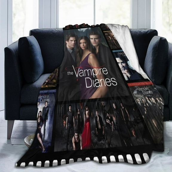 The Vampire Diaries Blanket Throw Bedding Room Decor Flannel Blankets for Bed Sofa 50"x40"