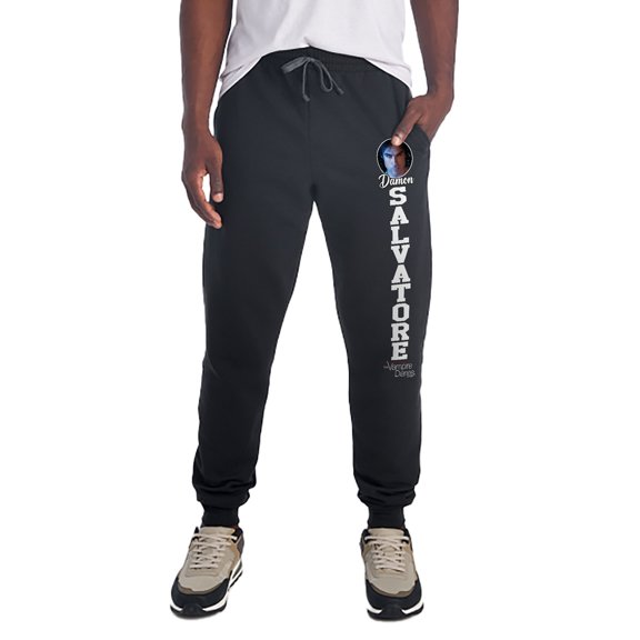The Vampire Diaries Damon Salvatore Unisex Jogger Sweatpants with Pockets for Men and Women, Black, Medium