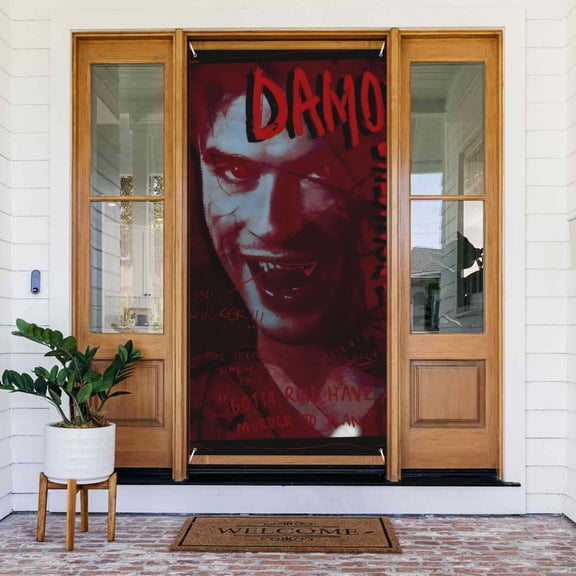 The Vampire Diaries Door Cover Polyester Banner Outdoor Decoration Accessories For Porch Garden Patio Party Backdrop, 35.4 X 72.8 Inches