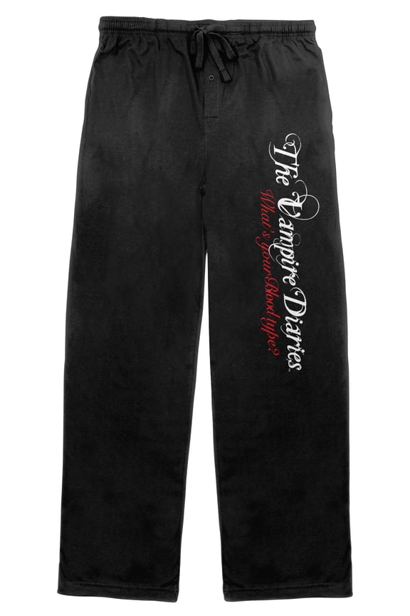 The Vampire Diaries Logo Men's Black Sleep Pajama Pants-S