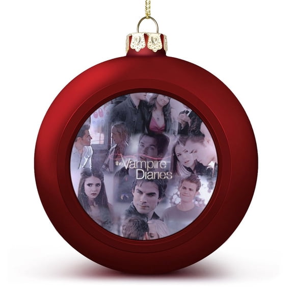 The Vampire Diaries Pattern Christmas Balls Sparkling Christmas Tree Hanging Ornaments Party Home Decor Xmas Christmas Gifts