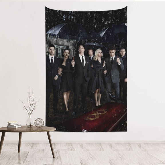 The Vampire Diaries Tapestry Wall Blanket,Backdrop Poster Wall Hanging Room Decor For Dormitory Bedroom (60 X 40 Inches)