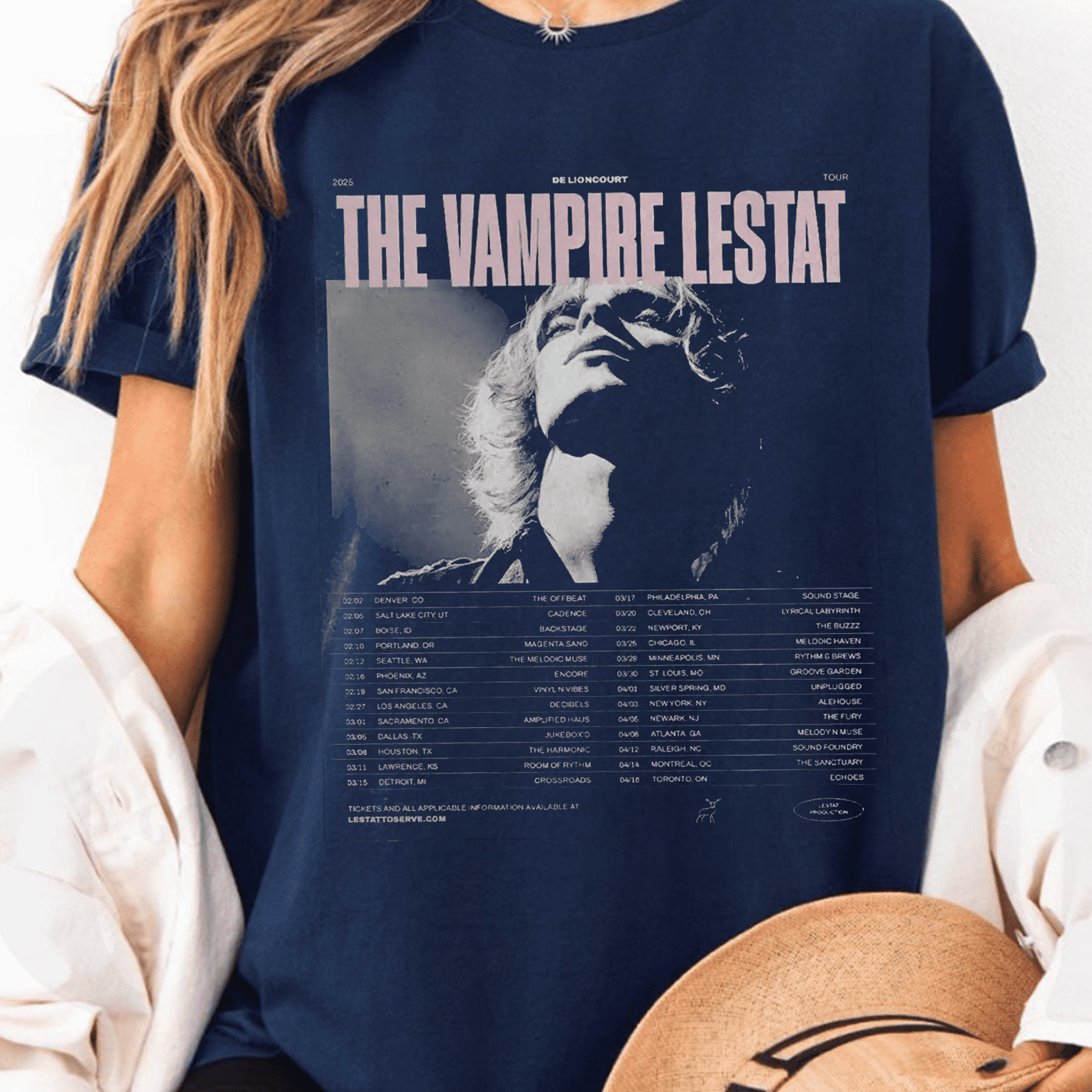 ミュージシャン Vampire T-Shirt The Vampire Lestat Tour Shirt, Gothic Vampire Band Tee, 90s Style